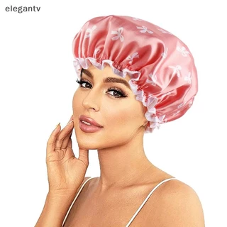 Egn Double-layer หมวกอาบน้ํากันน้ําป้องกันการเปรอะเปื้อนห้องครัวผมหมวกอาบน้ําห้องน้ํายืดหยุ่นสบาย N