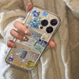 SAMSUNG เคสโทรศัพท์ใสสําหรับsamsung A16 A15 A14 A13 A12 A26 A25 A24 A23 A36 A35 A34 A06 A05 Splicing Graffitiดาวปก