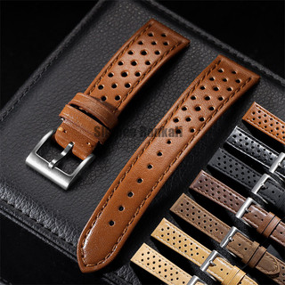 สายนาฬิกาหนังหนังวัว 18 มม.20 มม.22 มม.น้ํามัน Matte Handcrafted เข็มขัดสร้อยข้อมือ Universal ผู้หญิงผู้ชายสายนาฬิกาอุปกรณ์เสริม
