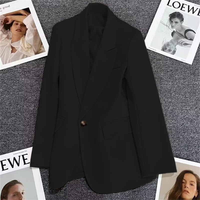 Black suit coat for women 2025 spring new style temperament fashion suit for women