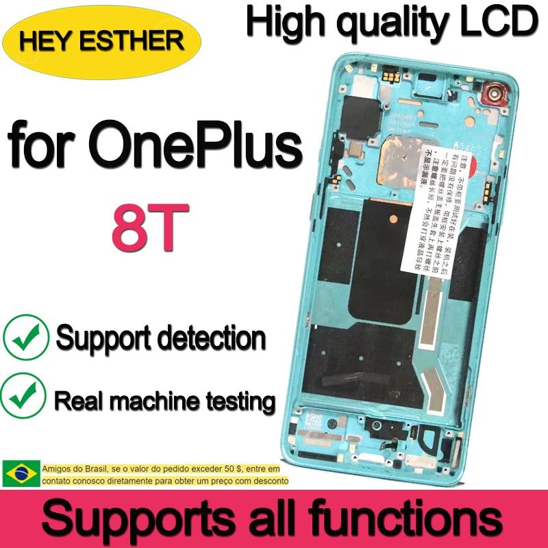 AMOLED 6.55 สําหรับ OnePlus 8T KB2001, KB2000, KB2003, KB2005 จอแสดงผล LCD หน้าจอสัมผัส