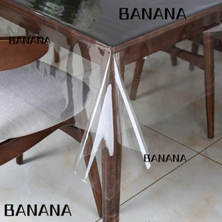 Banana1 ผ้าปูโต๊ะพลาสติก PVC แบบใส กันน้ํามัน กันหก ทําความสะอาดง่าย สําหรับโต๊ะรับประทานอาหาร 2 ชิ้น