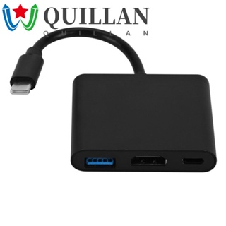 Quillan 3 in 1 อะแดปเตอร์แปลง Type C เป็น HDMI 3-in-1 Type C เป็น HDMI ติดตั้งง่าย สําหรับแล็ปท็อป ทีวี จอแสดงผล