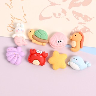 CROCS ของแท้ เข็มกลัด รูปการ์ตูนปลาหมึก ปู ม้าน้ํา ปลาโลมา Jibitz Jibbitz เครื่องประดับ สําหรับผู้หญิง