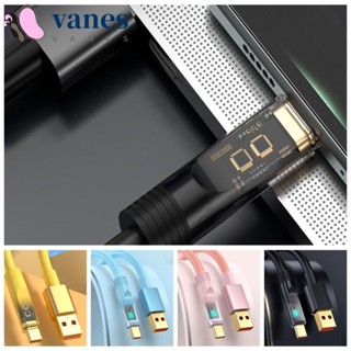 Vanes1 สายเคเบิล USB Type C ใส PD 100W 15 6.5A 480Mbps Type C อุปกรณ์เสริมโทรศัพท์มือถือ