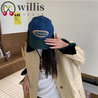 Willis หมวกเบสบอล ผ้ายีน กันแดด ปักลายตัวอักษร SUNDAYS สไตล์เกาหลี เหมาะกับการพกพาเดินทาง เล่นกีฬา สําหรับผู้หญิง