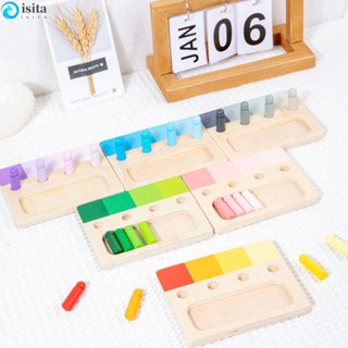 เกมจับคู่สี ISITA Montessori แบบไม้ สําหรับเด็กวัยหัดเดิน