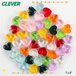 Clever จี้สร้อยคอ รูปหัวใจ สีแคนดี้ เครื่องประดับ DIY