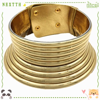 Nextth สร้อยคอโช้กเกอร์ แบบหนัง ปรับได้ สไตล์วินเทจ แอฟริกัน สีทอง สําหรับผู้หญิง