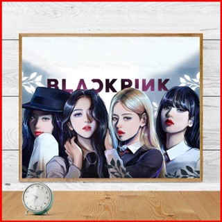 Ere1 BLACKPINK DIY LISA Jennie สีชมพูและหมึกผสมสีเติมและตกแต่ง LISA ภาพวาดสีน้ํามัน แฮนด์เมด