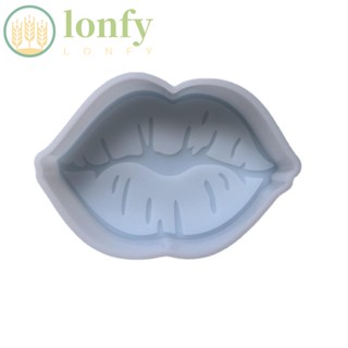 Lonfy แม่พิมพ์ซิลิโคนเรซิ่น รูปริมฝีปาก ขนาด 12.1*8.6*3 ซม. สีขาว สําหรับทําเบเกอรี่