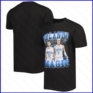 เสื้อยืดแขนสั้น ลายทีมบาสเก็ตบอล GP1 Banchero Wagner Orlando Magic Jersey พลัสไซซ์ PG1 สีดํา
