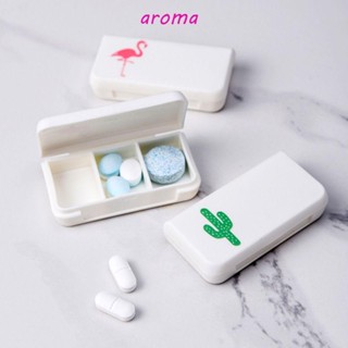 Aroma ตลับยาพลาสติก กันความชื้น กันฝุ่น 3 ช่อง แบบพกพา 5 ชิ้น