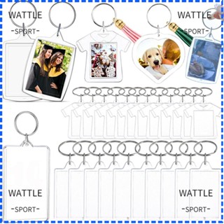 Wattle พวงกุญแจ จี้กรอบรูปอะคริลิคใส ทนทาน DIY 5 ชิ้น