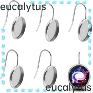 Eucalytus1 ต่างหูสเตนเลสเปล่า สีเงิน สําหรับทําเครื่องประดับ แฮนด์เมด