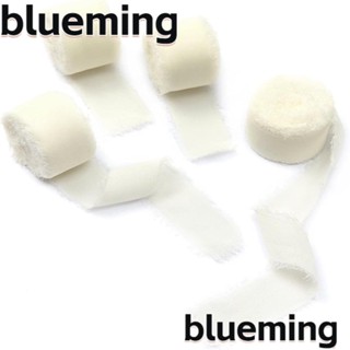 Blueming2 ริบบิ้นผ้าชีฟอง แฮนด์เมด สีขาวงาช้าง สําหรับห่อของขวัญ 4 ม้วน