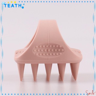 Teath แปรงสระผม แปรงขัดหนังศีรษะ ซิลิโคน สีชมพู สําหรับบ้าน