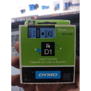 เทปคาสเซ็ต Dymo Label S0720790 เทป D1 43618 6 มม. x 7 ม. 1/4 นิ้ว x 23 นิ้ว สีดําบนพื้นเหลือง