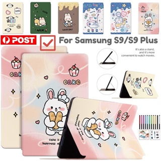 เคสหนัง ฝาพับ ลายการ์ตูน กันกระแทก สําหรับ Samsung Galaxy Tab S9 S9+ S9 Plus 11.0 12.4 SM-X710 X716B X718U X810 SM-X816B