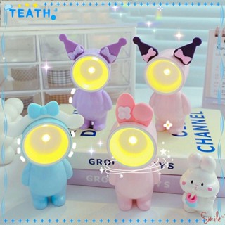 Teath โคมไฟตั้งโต๊ะ LED พลาสติก ลายการ์ตูนน่ารัก ปรับได้ สีพื้น ของขวัญคริสต์มาส สําหรับเด็ก