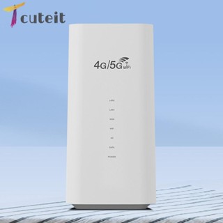 Tcuteit เราเตอร์ WiFi 4G LTE 300Mbps 3 RJ45 พร้อมช่องใส่ซิมการ์ด เสาอากาศในตัว ปรับได้