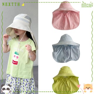 Nextth หมวกบังแดด ผ้าฝ้าย ป้องกันรังสียูวี แบบแห้งเร็ว ขนาดใหญ่ สีพื้น แฟชั่นสําหรับเด็กผู้ชาย