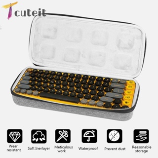 Tcuteit กระเป๋าคีย์บอร์ดไร้สาย EVA แบบแข็ง กันน้ํา สําหรับ Logitech POP