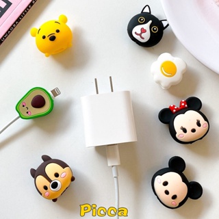 ที่ถนอมสายชาร์จ USB ลายการ์ตูนดิสนีย์ มิกกี้ มินนี่ หมีพูห์น่ารัก หลายสไตล์ สําหรับถนอมสายชาร์จโทรศัพท์ทุกรุ่น