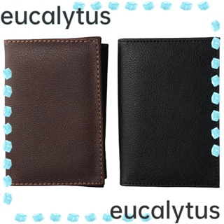 Eucalytus1 กระเป๋าใส่นามบัตร บัตรเครดิต แบบหนัง สีดํา สีน้ําตาล สําหรับสํานักงาน 40 ใบ