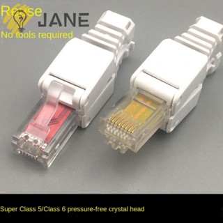 Jane CAT6 ปลั๊กหัวคริสตัล ไม่มีจีบ RJ45 CAT6 RJ45 ติดตั้งง่าย หลายแบบ