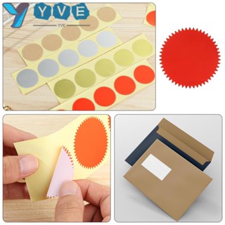 Yve สติกเกอร์ฉลาก PVC สีทอง ทรงกลม 100 ชิ้น