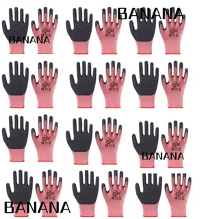 Banana1 ถุงมือยาง ไซซ์ L สีชมพู สําหรับทําบาร์บีคิว 12 คู่