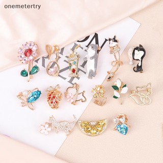 Onem เข็มกลัด รูปการ์ตูนแมว กระต่าย หัวใจ ดอกไม้ น่ารัก โลหะผสม สีทอง สําหรับผู้หญิง