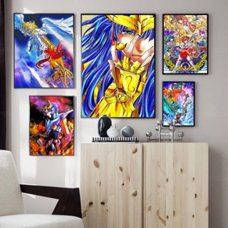 Saint Seiya ภาพโปสเตอร์ ภาพพื้นหลัง บนผ้าใบ สไตล์โมเดิร์น สําหรับตกแต่งบ้าน (ไม่มีกรอบ)