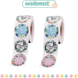 WISDOMEST สติกเกอร์ฉลาก ทรงกลม สีเขียว สําหรับตกแต่งปาร์ตี้ 2 ม้วน