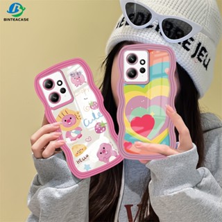 เคสโทรศัพท์มือถือ TPU ขอบโค้ง ลายหัวใจ หลากสี สําหรับ Redmi 12 Note 12 Redmi A1 A2 10C 10A 9C 9T Note 11S 10 5G 10S 9S 8 Pro Xiaomi Poco M5S M3 X3 Pro NFC