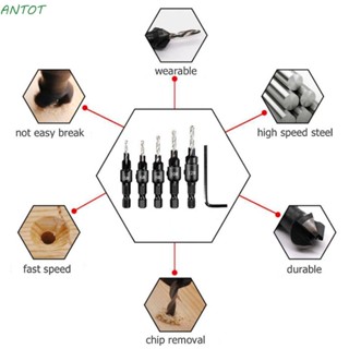 Antot ดอกสว่านเจาะเหล็กคาร์บอน ก้านหกเหลี่ยม 5 ชิ้น