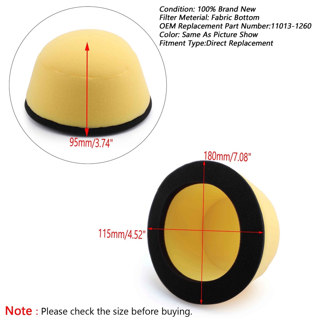 KAWASAKI กรองอากาศสําหรับคาวาซากิ KLX250R KLX650R 94-96 KLX250S KLX300R KLX300A 97-07