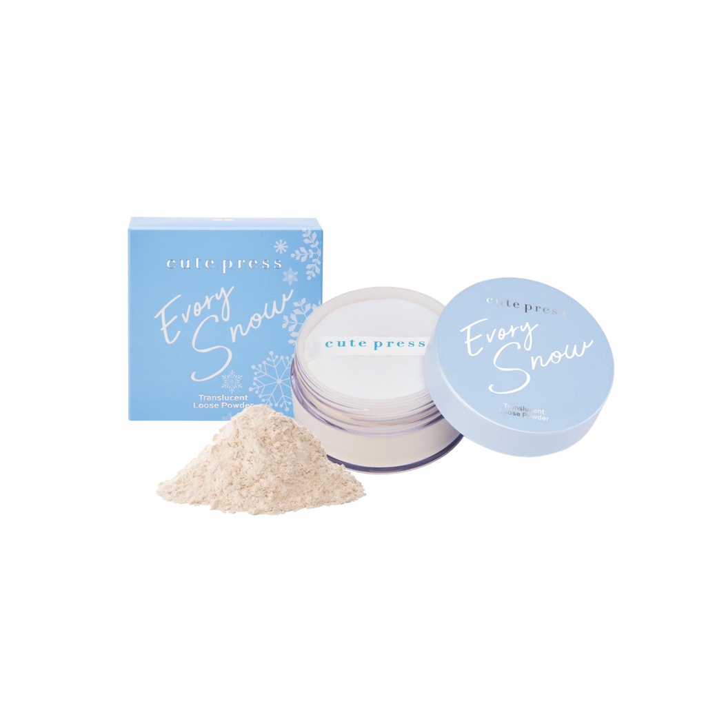 CUTE PRESS EVORY SNOW TRANSLUCENT LOOSE POWDER (75364) : cutepress คิวท์เพรส อิเวอรร์รี่ สโนว์ แป้งฝ