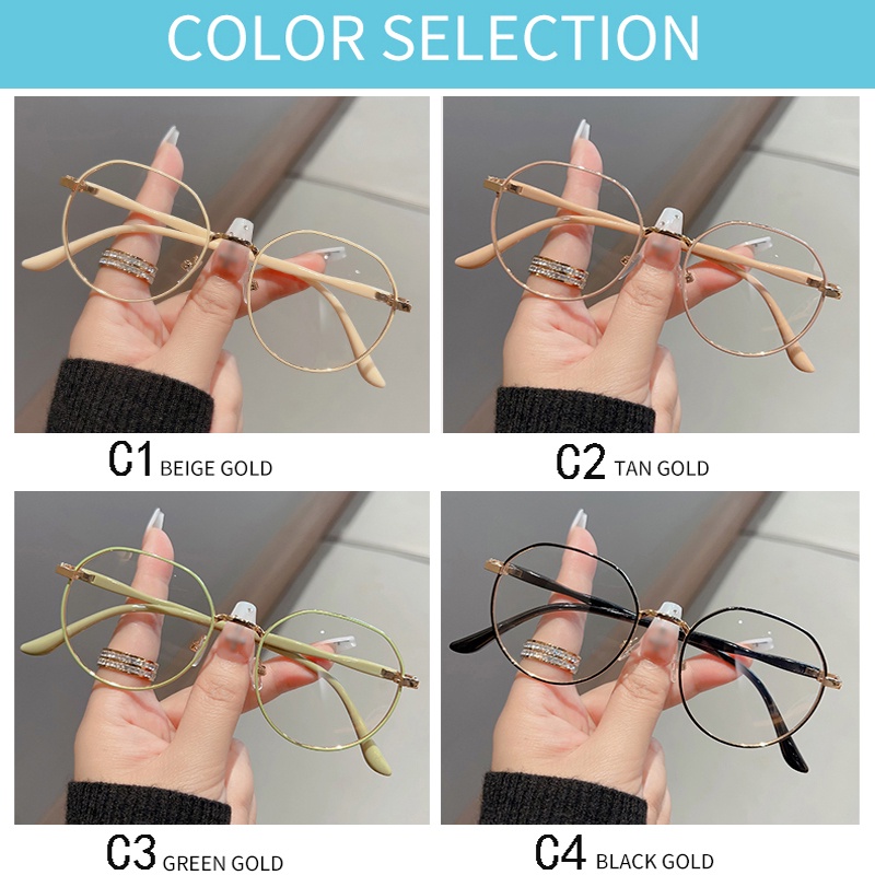 2 In 1 โฟโตโครมิก ป้องกันรังสี โลหะ แว่นตาสําหรับผู้หญิง ผู้ชาย ป้องกันแสงสีฟ้า วงรี แว่นตาคอมพิวเตอร์ เปลี่ยนเลนส์ได้ แว่นตา