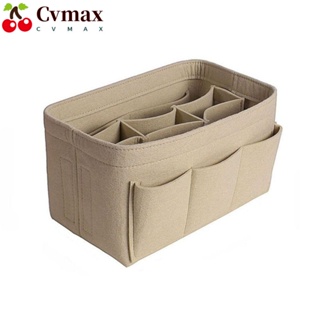 Cvmax กระเป๋าเครื่องสําอาง กระเป๋าถือ ผ้าสักหลาด แบบพกพา แฟชั่นสําหรับผู้หญิง