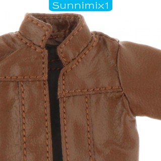 [Sunnimix1] เสื้อโค้ทหนัง ขนาดเล็ก สเกล 1:12 สไตล์เรโทร สําหรับคอสเพลย์ ทหาร 6 นิ้ว