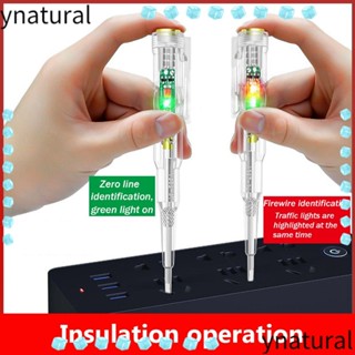 Ynatural เครื่องตรวจจับแรงดันไฟฟ้า ปากกา ทดสอบ เปิด-ปิด ไขควงไฟฟ้า ตัวบ่งชี้ ทดสอบ ดินสอ เหนี่ยวนําอัจฉริยะ