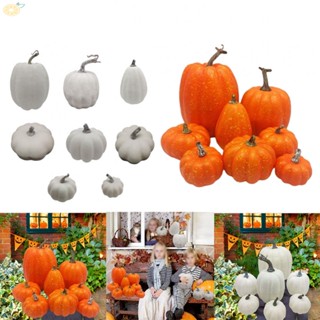 【VARSTR】Faux Pumpkins 8 PCS DIY Decoration Model Props Halloween Harvest Festival Props