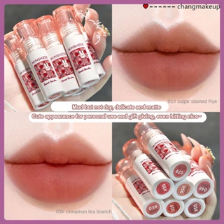 Minshhzee Lip Mud Velvet Fog ลิปสติกไม่ใช่เรื่องง่ายที่จะติด Cup Matte Soft Fog Lip Glaze White นักเรียน cod