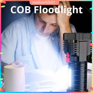 ✤Odl✤ Cob ไฟฉาย LED 500LM 4 โหมด ชาร์จได้ กันน้ํา สําหรับตั้งแคมป์ ตกปลา เดินป่า กลางแจ้ง