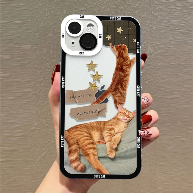 เคสโทรศัพท์มือถือแบบนิ่ม ใส ลายสติกเกอร์ผีเสื้อ แมว แองเจิลอาย สําหรับ Samsung Galaxy A02S A03S A04S A03 A04 A04E A51 A71 A31 A11 A12 A50 A50S A30S A20S A10 M10 A10S A20 A30