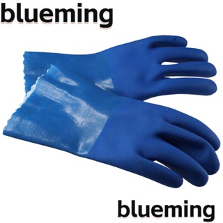 Blueming2 ถุงมือหนังวัว กันไฟ สีฟ้า สําหรับงานเชื่อมบัดกรี 1 คู่