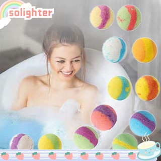 SOLIGHTER ลูกบอลเกลืออาบน้ํา อโรมา ออร์แกนิก แฮนด์เมด หลายสี สําหรับห้องน้ํา