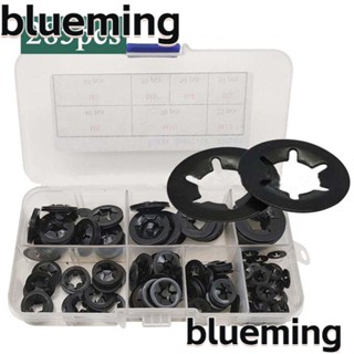 Blueming2 แหวนรองฟันด้านใน M3 M4 M5 M6 M8 M10 M12 7 ขนาด พร้อมกล่องเก็บ สีดํา 65 มม. 285 ชิ้น